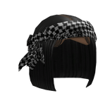 Black Bob W/ Houndstooth Headscarf