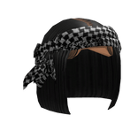 Black Bob W/ Houndstooth Headscarf