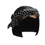 Black Bob W/ Houndstooth Headscarf