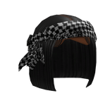 Black Bob W/ Houndstooth Headscarf