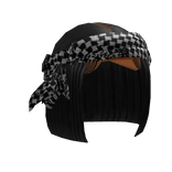 Black Bob W/ Houndstooth Headscarf