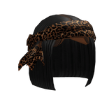 Black Bob W/ Leopard Headscarf