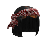 Black Bob W/ Red Headscarf