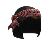 Black Bob W/ Red Headscarf