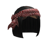 Black Bob W/ Red Headscarf