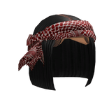 Black Bob W/ Red Headscarf