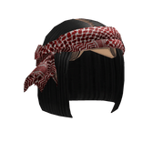 Black Bob W/ Red Headscarf
