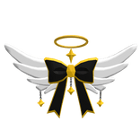 Black Bow Angel Wings Accessory