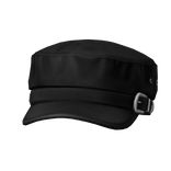 Black Buckle Belt Beret Cap