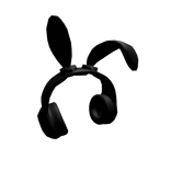 Black Bunny Ear Headphones Cute Goth Aesthetic UGC
