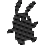 ♡ : black bunny emo studded hair clip