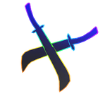 black caartoony dual cleaver sword