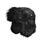 black camo chunky fluffy fur ushanka