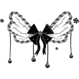 Black Candycane Christmas Wings 