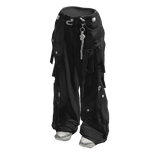 Black Cargo Jeans with Straps and shoes