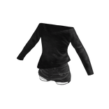 Black Casual Fitted Long Sleeve Top [PBR]