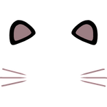 ♡ black cat ears w pink whiskers filter