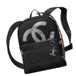 Black Chanel Canvas Graffiti Backpack