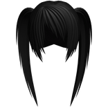 black choppy messy scene emo high long pigtails