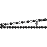Black Chrome Cross Beaded Bracelet (Left)