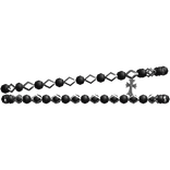 Black Chrome Cross Beaded Bracelet (Right)