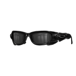 Black Chrome Cyber Y2K Racer Shades