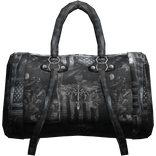 Black Chrome Grunge Emo Luxury Handheld Duffel Bag