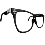 Black Chrome Heart Glasses