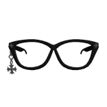 Black Chrome Heart Glasses