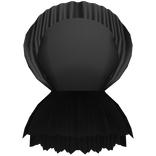 Black Clam Shell Ruffled Flowy Train Skirt Bustle