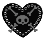Black  Clip Emo Gothic skull
