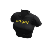 ʚ♡ɞ Black Contrast Zipper Crop top