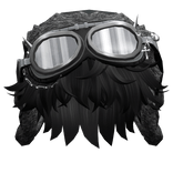 Black Cool Messy Boy Hair w/ Y2K Goggles Ushanka