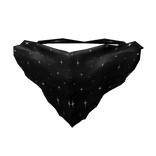 Black Cowboy Neck Scarf With Stars