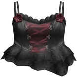 Black Crimson Rose Corset Top
