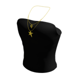 Black Crop Top w/ Gold Necklace