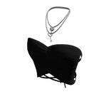 Black Crop Top w/ Silver Necklace