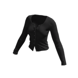 Black Cropped Knit Cardigan