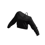 Black Cropped Off Shoulder Shirt
