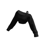 Black Cropped Off Shoulder Shirt