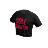 ♡ Black Cropped Shirt (Doll Behavior)