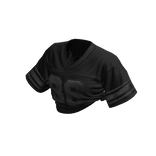 Black Cropped Tied Up Varsity Jersey