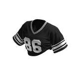 Black Cropped Tied Up Varsity Jersey