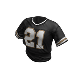 Black Cropped Y2K Jersey 