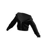 Black Cropped Zipped Hoodie