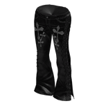Black Cross Graphic Flare Jeans