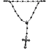 black cross rosary necklace