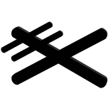 black crossed two line hair clip