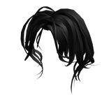 Black Curly Side Bangs