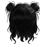 Black Cute Anime Twin Buns